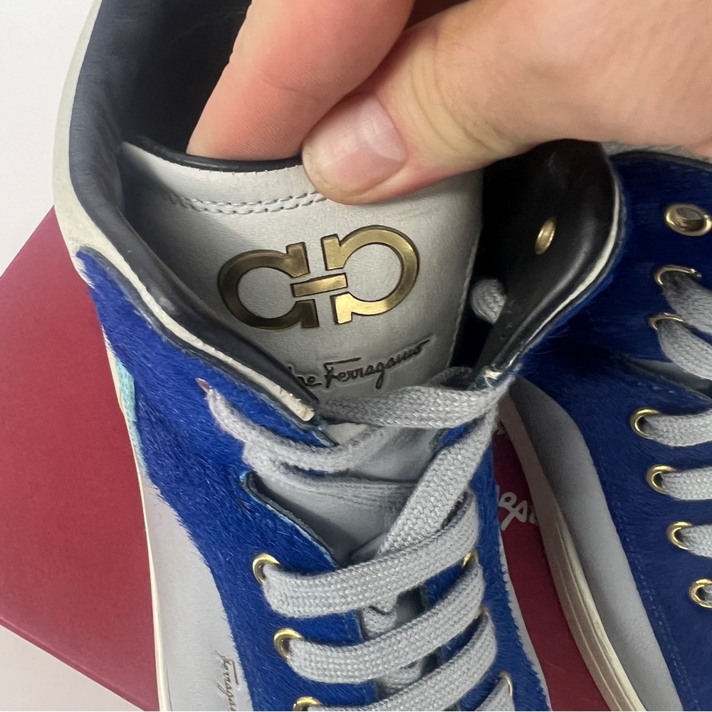 Salvatore Ferragamo Blue and Gray Sneakers - Picture 7 of 14